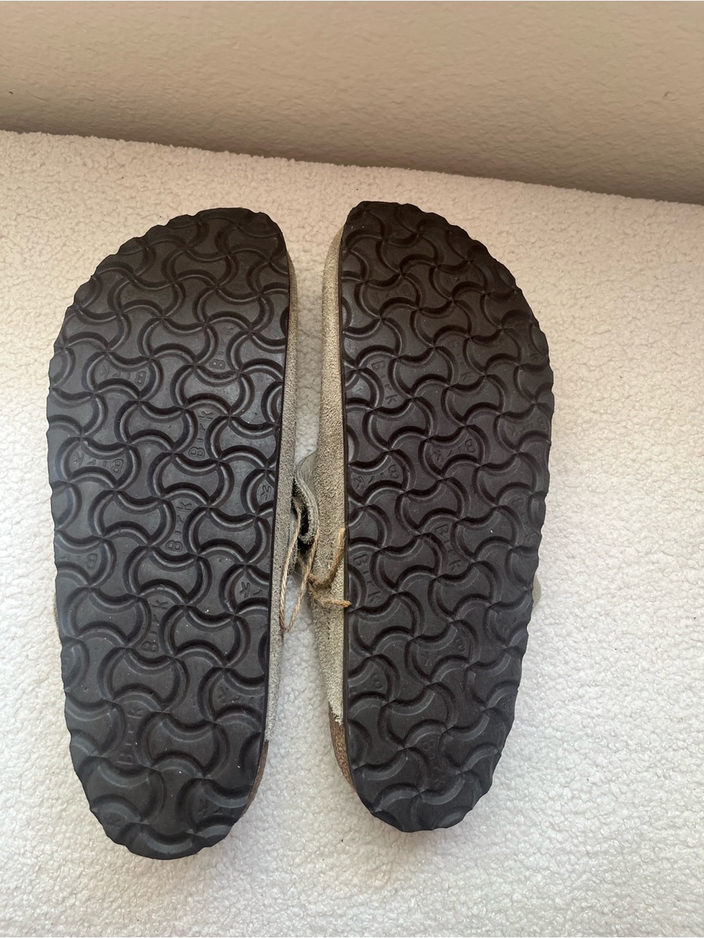 Birkenstock Suede Clog Mules in Taupe - Picture 2 of 5